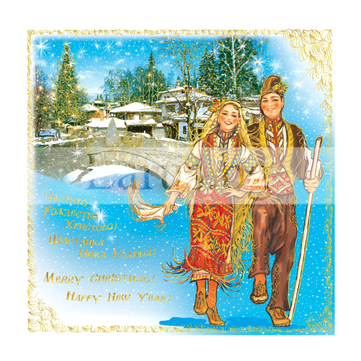 Зимна двойна картичка 0273 1-ZD-0273