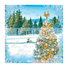 Зимна двойна картичка 0469 1-ZD-0469