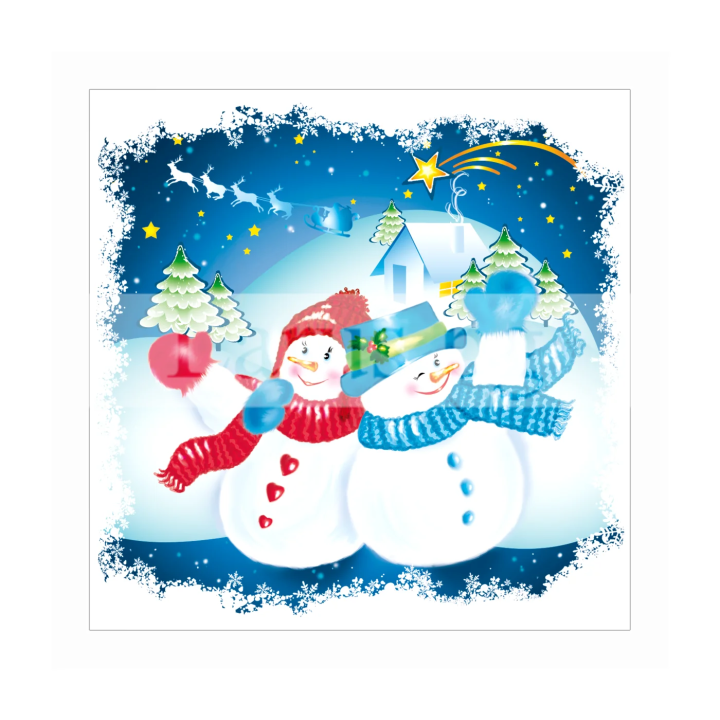 Зимна двойна картичка 0696 1-ZD-0696