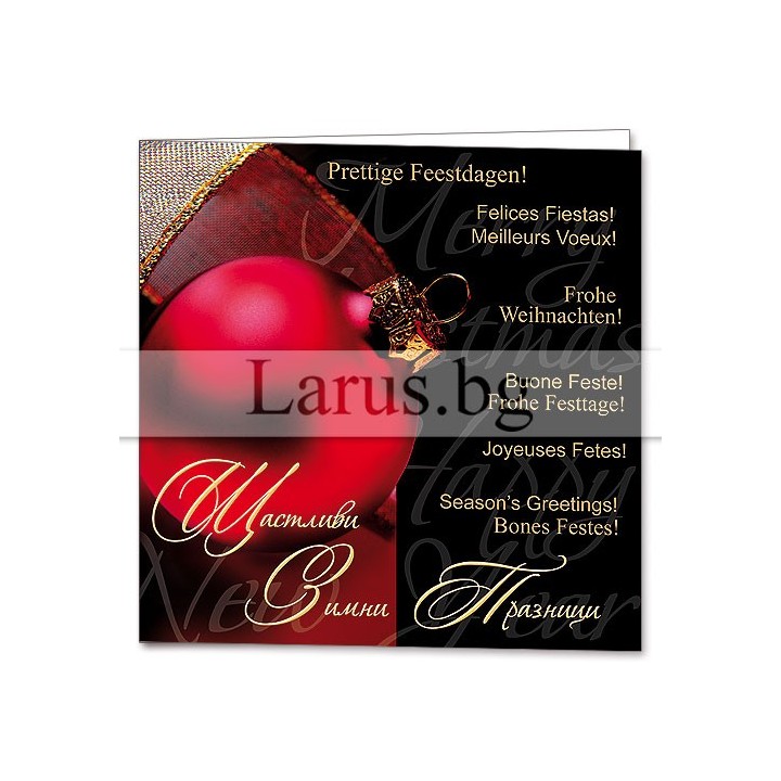 Зимна двойна картичка 0588 1-ZD-0588