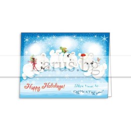 Зимна двойна картичка 0695 1-ZD-0695