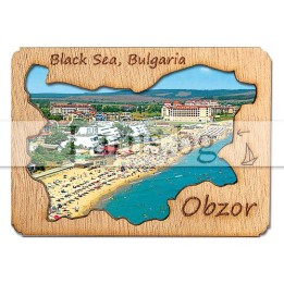 Магнитен сувенир Обзор с дървен елемент 12-mdOB-0002