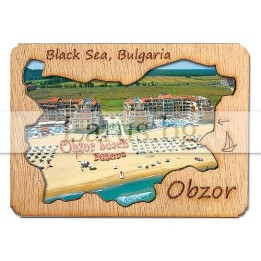 Магнитен сувенир Обзор с дървен елемент 12-mdOB-0007