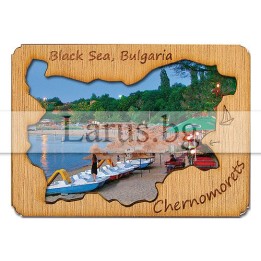 Магнитен сувенир Черноморец с дървен елемент 12-mdCH-0003