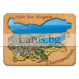 Магнитен сувенир Черноморец с дървен елемент 12-mdCH-0004