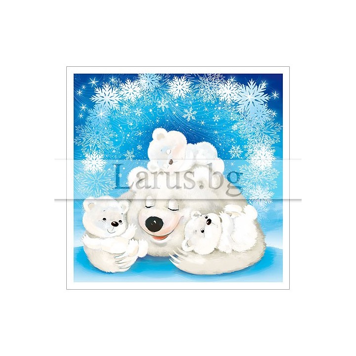 Зимна двойна картичка 0703 1-ZD-0703