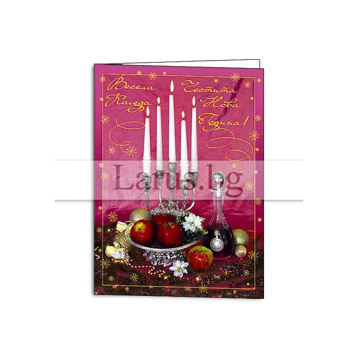 Зимна двойна картичка 0048 1-ZD-0048