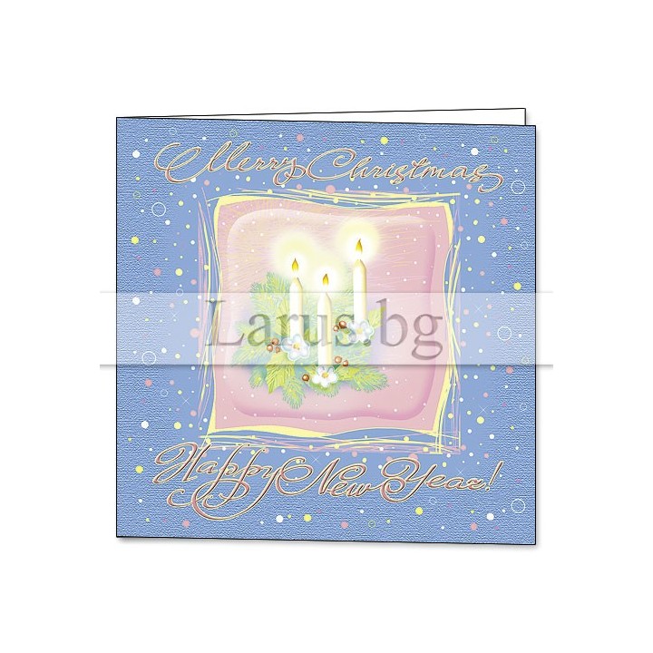 Зимна двойна картичка 0073 1-ZD-0073