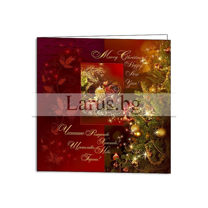 Зимна двойна картичка 0413 1-ZD-0413